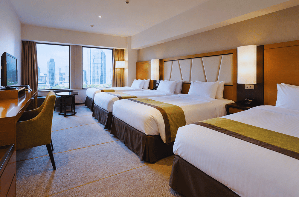 "Family room with four beds at Keio Plaza Hotel"