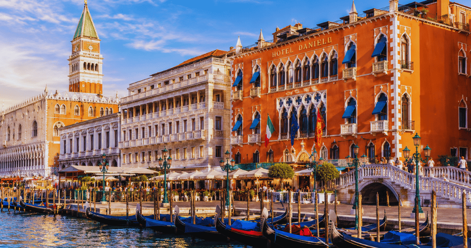 "Hotel Danieli Venice on the Riva degli Schiavoni"