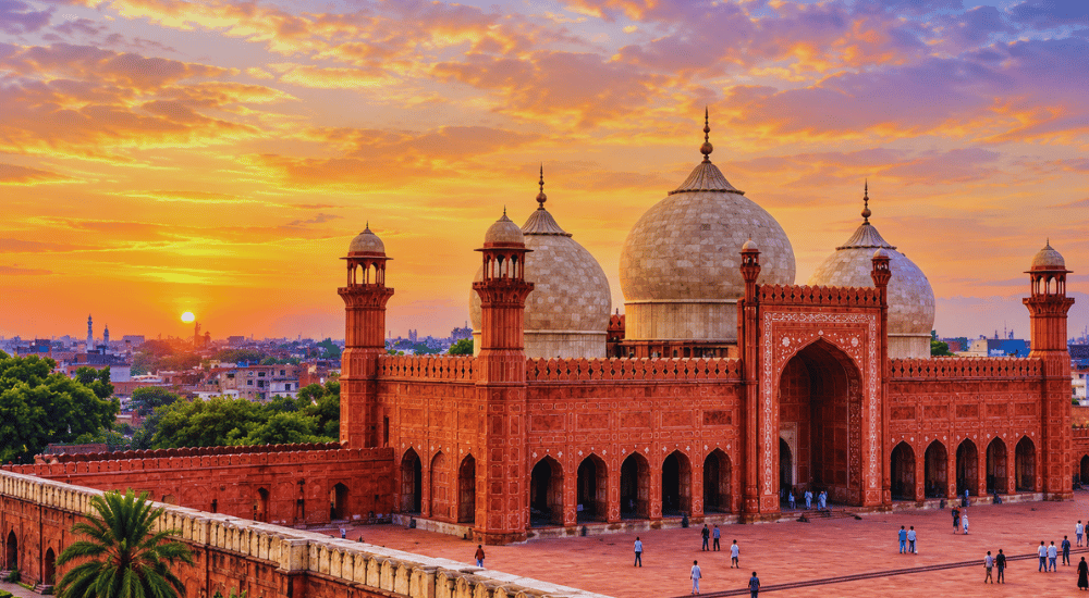 "Badshahi Mosque Lahore red sandstone courtyard" 