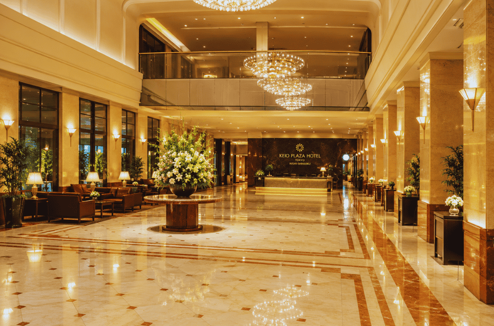 "Keio Plaza Hotel Tokyo lobby in Nishi-Shinjuku"